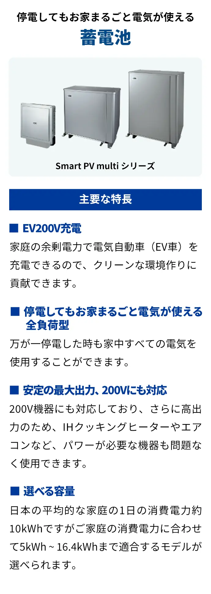 停電してもお家まるごと電気が使える 蓄電池