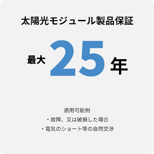 太陽光モジュール製品保証25年